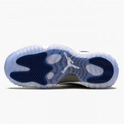 Nike Air Jordan 11 Low Navy Snakeskin Mens CD6847 102 Whiite Black Navy AJ11 Black