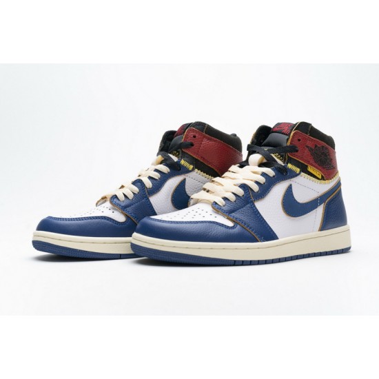 Air Jordan 1 Retro High Union Los Angeles "Blue Toe" Blue White Red BV1300-146