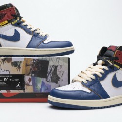 Air Jordan 1 Retro High Union Los Angeles "Blue Toe" Blue White Red BV1300-146