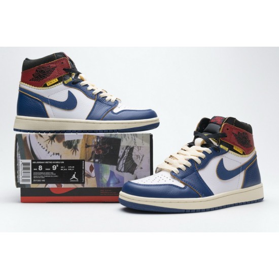 Air Jordan 1 Retro High Union Los Angeles "Blue Toe" Blue White Red BV1300-146
