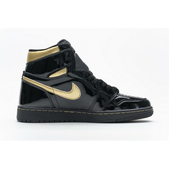 Air Jordan 1 High OG Patent "Black Metallic Gold" Black Gold 555088-032
