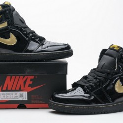 Air Jordan 1 High OG Patent "Black Metallic Gold" Black Gold 555088-032