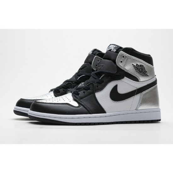 Air Jordan 1 High "Silver Toe" Black Silver CD0461-001