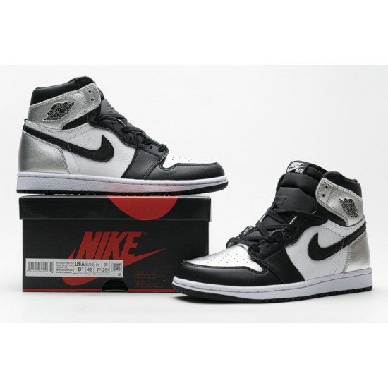 Air Jordan 1 High "Silver Toe" Black Silver CD0461-001