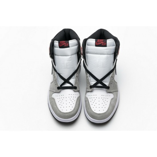 Air Jordan 1 High "Smoke Grey Red" Grey White Red 555088-126