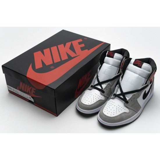 Air Jordan 1 High "Smoke Grey Red" Grey White Red 555088-126