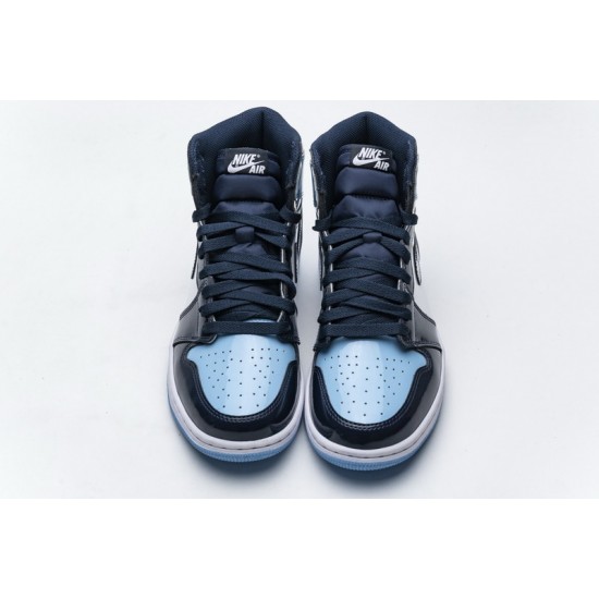 Air Jordan 1 Retro High OG "UNC" Patent Blue Black CD0461-401