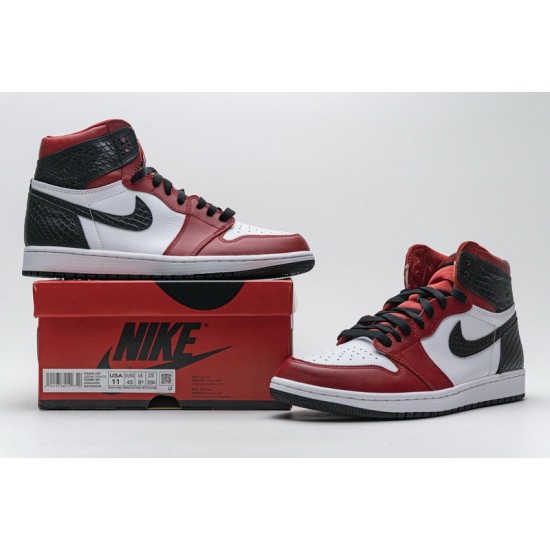 Air Jordan 1 "Satin Snakeskin" Red Black White CD0461-601