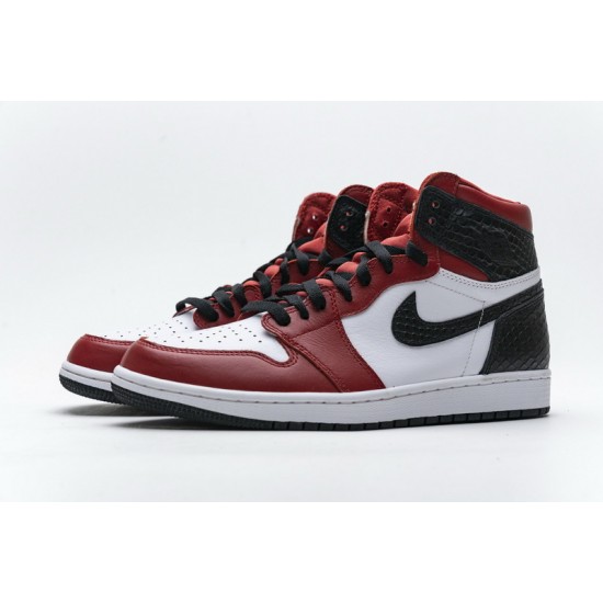Air Jordan 1 "Satin Snakeskin" Red Black White CD0461-601