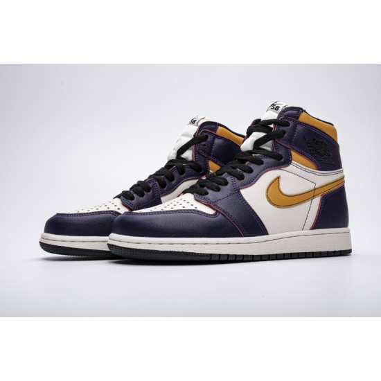 Nike SB x Air Jordan 1 Retro High OG "LA to Chicago" Purple Yellow CD6578-507