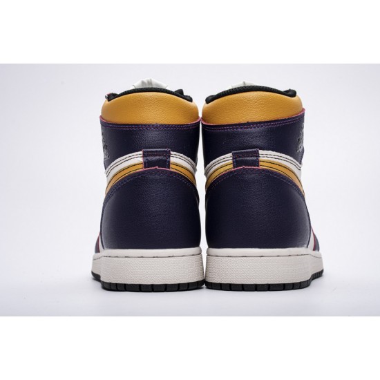 Nike SB x Air Jordan 1 Retro High OG "LA to Chicago" Purple Yellow CD6578-507