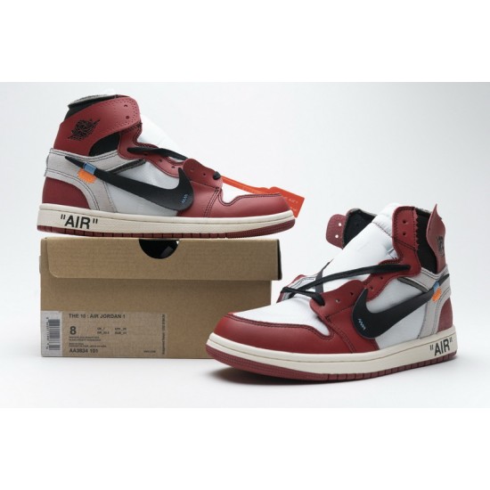 Off-White x Air Jordan 1 High OG "Chicago" White Red AA3834-101