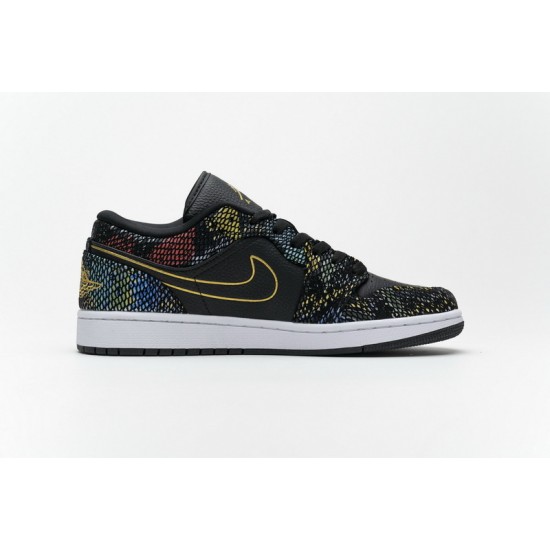 Air Jordan 1 Low "Multicolor Snakeskin" BHM Black Yellow CW5580-001