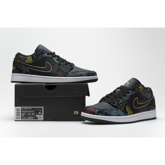 Air Jordan 1 Low "Multicolor Snakeskin" BHM Black Yellow CW5580-001
