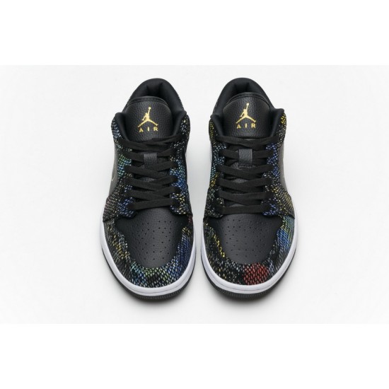Air Jordan 1 Low "Multicolor Snakeskin" BHM Black Yellow CW5580-001