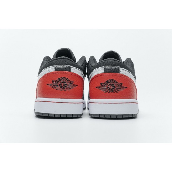 Air Jordan 1 Low "Brushstroke Swoosh" Black Red DA4659-001 40-46