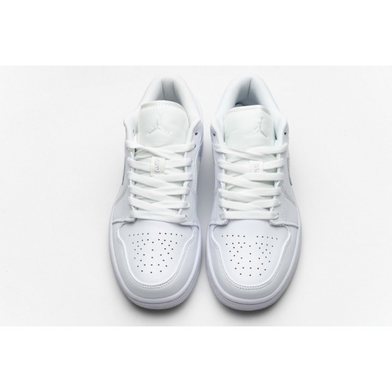 Air Jordan 1 Low "White Pure Platnium" All White 553558-170