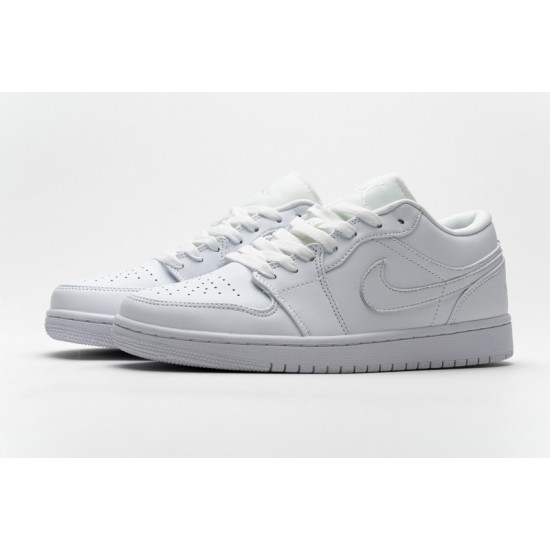 Air Jordan 1 Low "White Pure Platnium" All White 553558-170