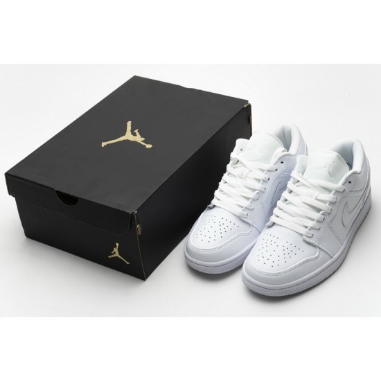 Air Jordan 1 Low "White Pure Platnium" All White 553558-170