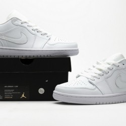 Air Jordan 1 Low "White Pure Platnium" All White 553558-170