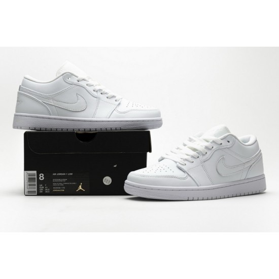 Air Jordan 1 Low "White Pure Platnium" All White 553558-170