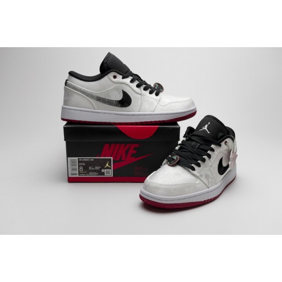 Edison Chen x Air Jordan 1 Low SE "Fearless" White Black CU2804-100