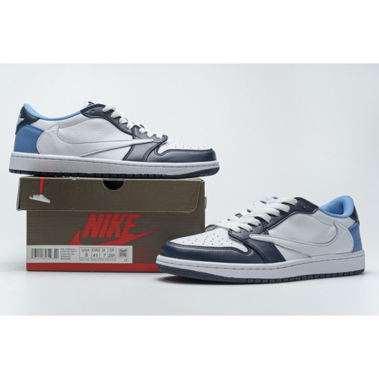 Travis Scott x Fragment Design x Air Jordan 1 Low Blue White CQ4278-001 40-46