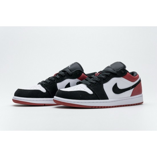 Air Jordan 1 Low "Black Toe" Black White Red 553558-116
