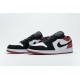 Air Jordan 1 Low "Black Toe" Black White Red 553558-116