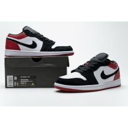 Air Jordan 1 Low "Black Toe" Black White Red 553558-116
