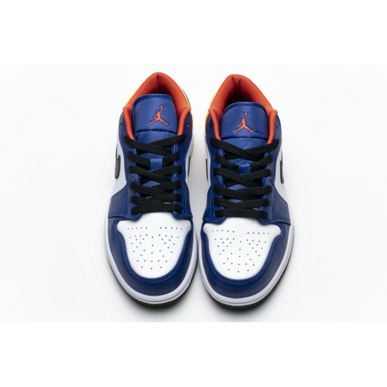Air Jordan 1 Low "White Deep Royal Blue" Blue Yellow Orange 553558-123