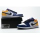 Air Jordan 1 Low "White Deep Royal Blue" Blue Yellow Orange 553558-123