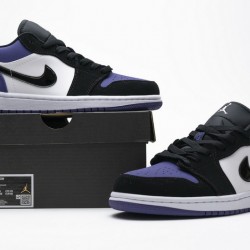 Air Jordan 1 Low "Court Purple" Black Purple 553558-125