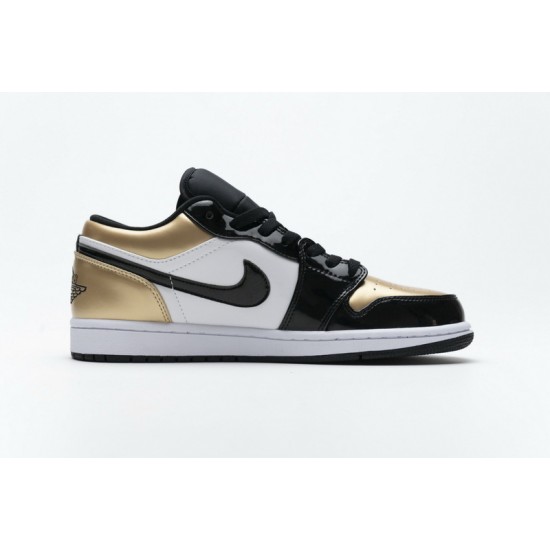 Air Jordan 1 Low "Gold Toe" Black White Gold CQ9447-700