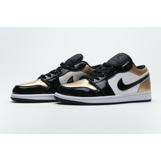 Air Jordan 1 Low "Gold Toe" Black White Gold CQ9447-700