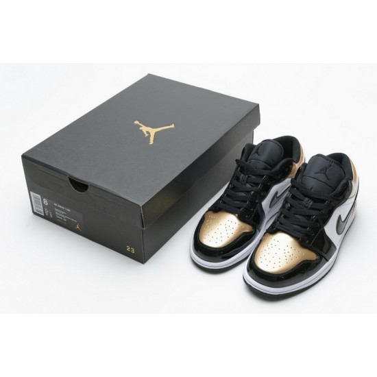 Air Jordan 1 Low "Gold Toe" Black White Gold CQ9447-700