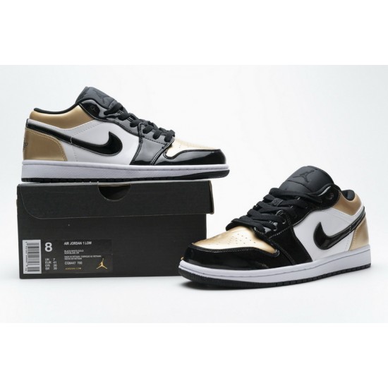 Air Jordan 1 Low "Gold Toe" Black White Gold CQ9447-700