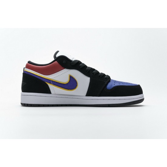 Air Jordan 1 Low "Lakers Top 3" White Blue Purple CJ9216-051