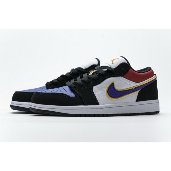 Air Jordan 1 Low "Lakers Top 3" White Blue Purple CJ9216-051