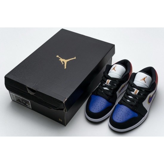 Air Jordan 1 Low "Lakers Top 3" White Blue Purple CJ9216-051