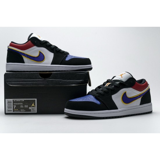 Air Jordan 1 Low "Lakers Top 3" White Blue Purple CJ9216-051