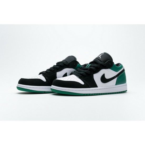Air Jordan 1 Low "Mystic Green" Black White Green 553558-113