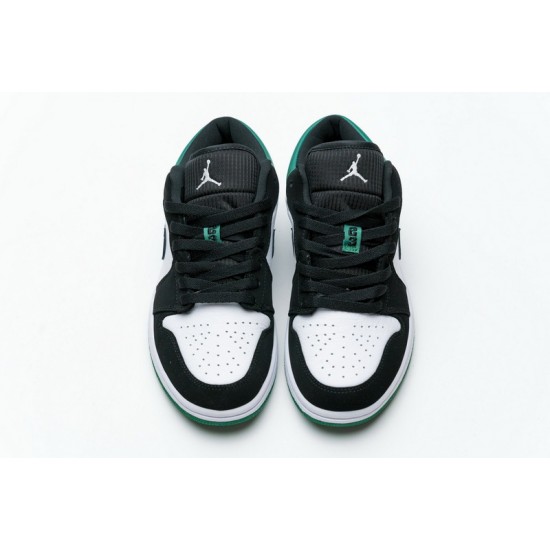 Air Jordan 1 Low "Mystic Green" Black White Green 553558-113