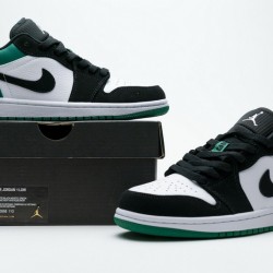 Air Jordan 1 Low "Mystic Green" Black White Green 553558-113