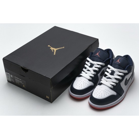 Air Jordan 1 Low "Obsidian Ember Glow" Blue White 553558-481