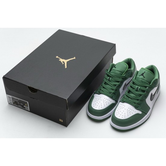 Air Jordan 1 Low "Pine Green" White Green 553558-301