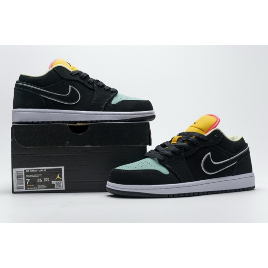 Air Jordan 1 Low SE "Aurora Green" White Black Green CK3022-013