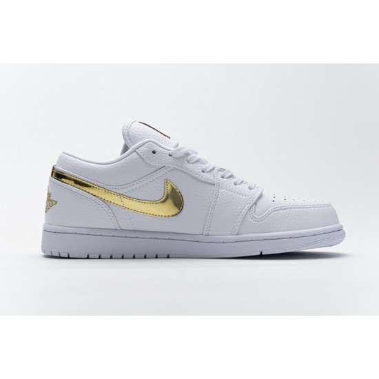 Air Jordan 1 Low "White Metallic Gold" White Gold CZ4776-100