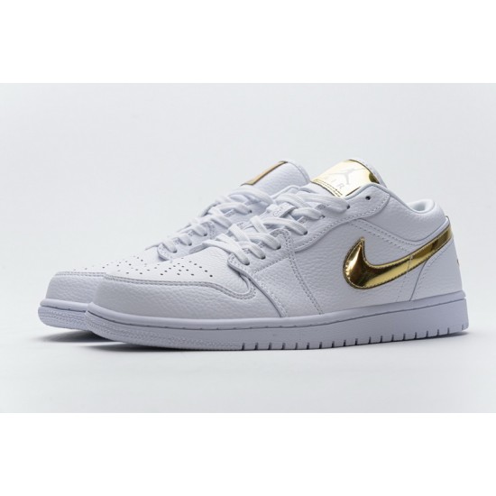 Air Jordan 1 Low "White Metallic Gold" White Gold CZ4776-100