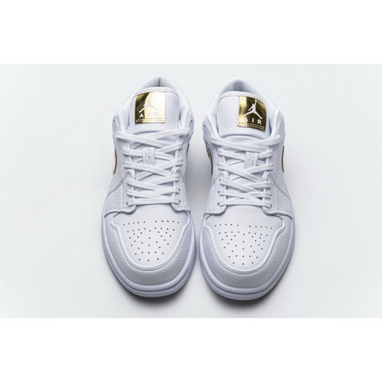 Air Jordan 1 Low "White Metallic Gold" White Gold CZ4776-100